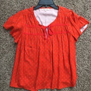 Cooper Key Orange Flower Pattern Top